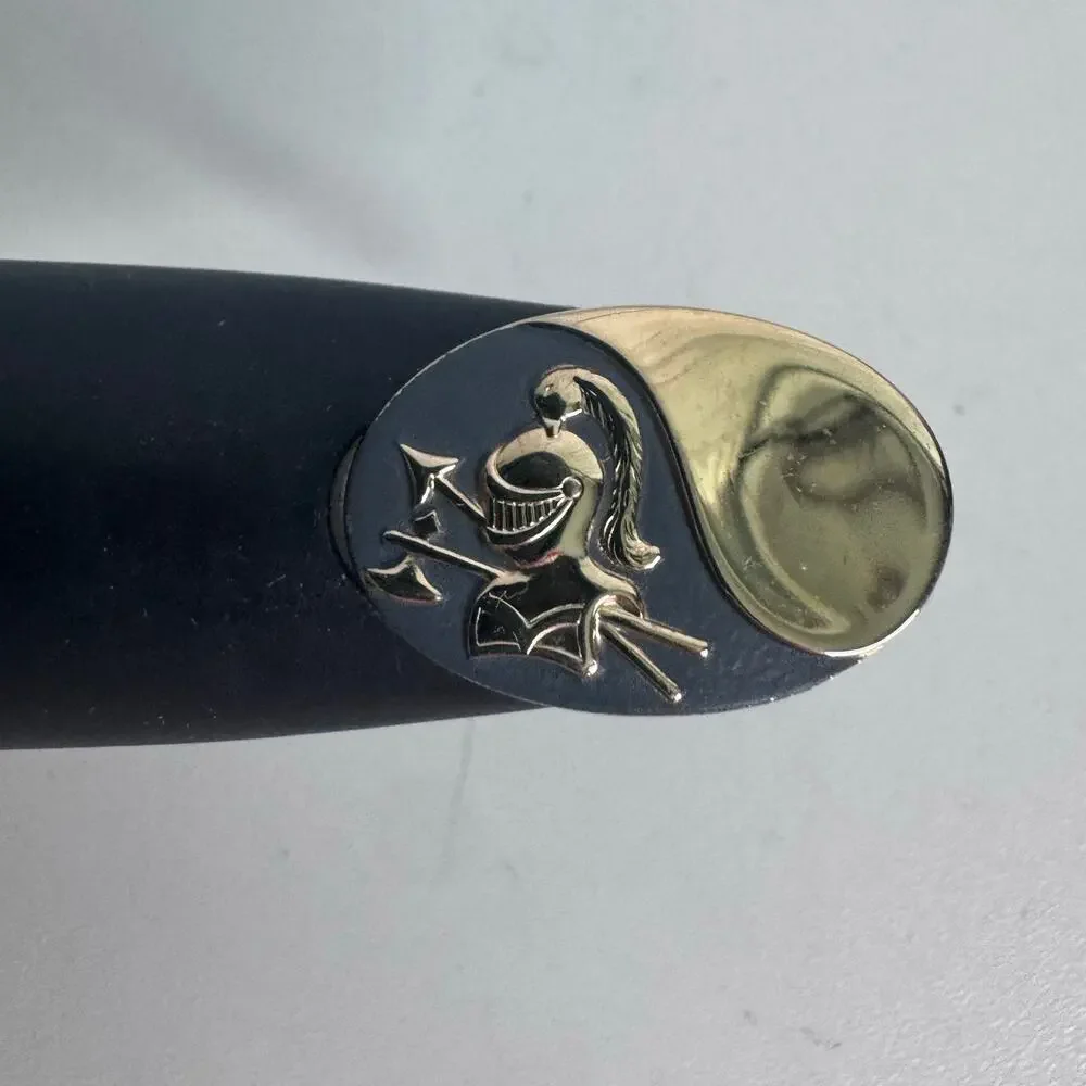 Vintage MCM Gold Tone Cuff Link Knight Armor Swords